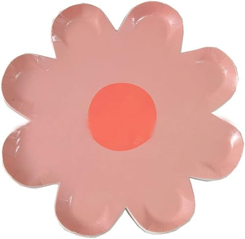 Miniatura 1 de HONJONPE 10 platos desechables de papel floral de margarita, platos de postre de papel desechables de flores de verano para platos temáticos de