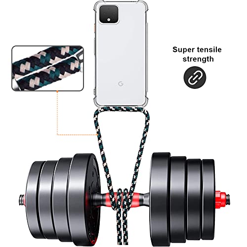 Yespure Crossbody Case For Google Pixel 4 Xl,Phone Case For Google Pixel 4Xl,Clear Soft Tpu Anti-Scratch Anti-Yellowing Pixel 4Xl Case With Neck Cord Lanyard Strap - Green Beige Black #TOP1