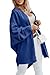 Miladusa Cardigan Sweaters for Women 2024 Long Sleeve Open Front Knit Outerwear Soft Batwing Cardigans Blue