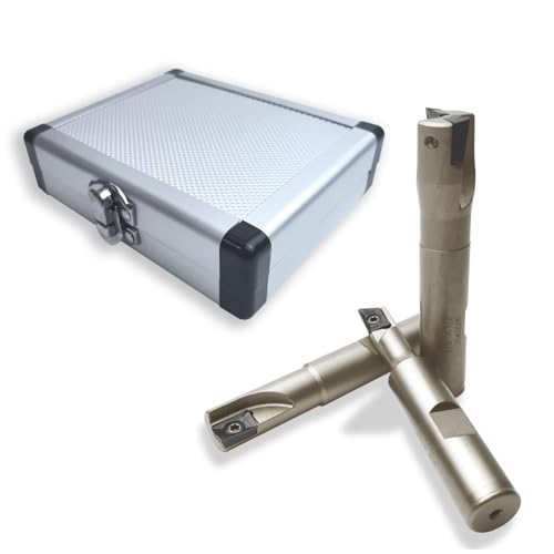Image of 3 Pieces 1 /2 inch Shank 90 Square Shoulder Indexable End Mill Set with APKT1003 Carbide Inserts, 3 /8 inch, 1 /2 inch, 5 /8 inch Cutting Diameter 3 inch Length