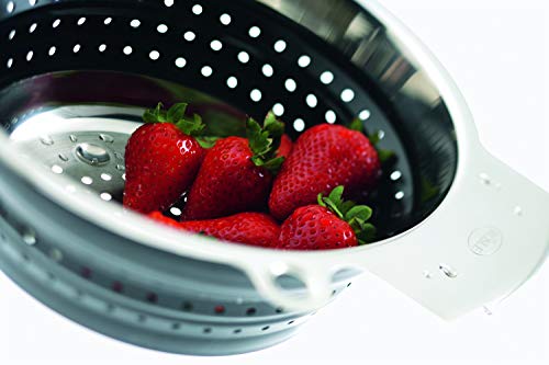 Rosle Stainless Steel Collapsible Colander, 10-Inch, Black #TOP2