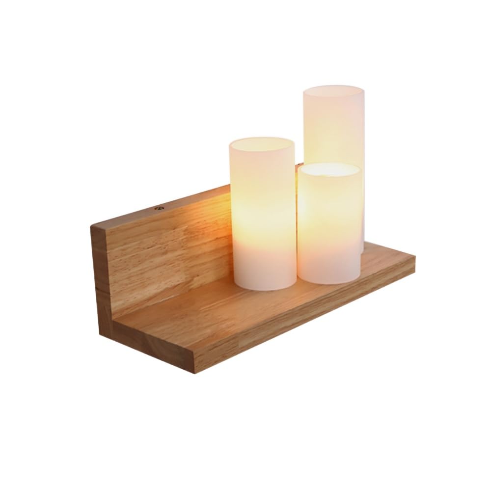 Applique murale en bois massif pour chambre nordique et couloir chaleureux style bougeoir