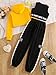 LuxyBear Girls Graphic 3 Piece Outfits Workout Hoodie Crop Tank and Sweatpants Hip Hop Dance Set Yellow 9-10 Years