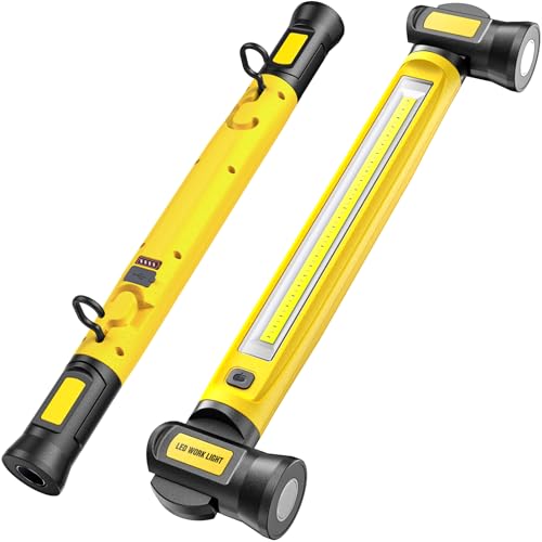 Arbeitsleuchte 3000LM, Werkstattlampe led, Motorraumleuchte mit Magnet＆Haken, 3 farbtemperaturmodi, 5200mAh USB-C-Schnellladen Geeignet für Autoreparatur/Camping/Garagenplatzbeleuchtung