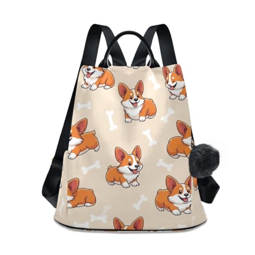Mochila de perro beige informal para paseos y escapadas urbanas