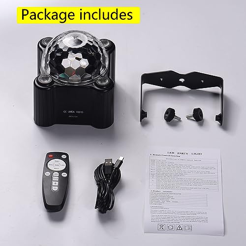Yinpkteo TC-7011-1 Party Lights Disco Ball Light,Dj Disco Light Sound Activated Led Light 6 Colors thumb #5