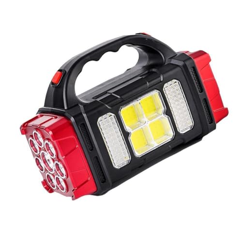 Image of Care 4 Multifunction Solar Waterproof Flashlight with USB Charging,8 Bulb LED & COB Torch (Red : Rechargeable)