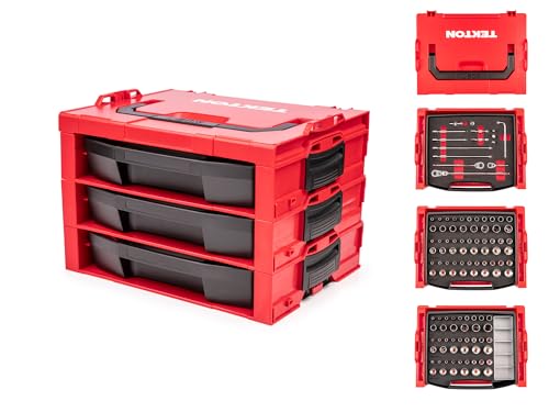 TEKTON 3/8 Inch Drive 6-Point Socket Ratchet Set, 117-Piece | SKT16302