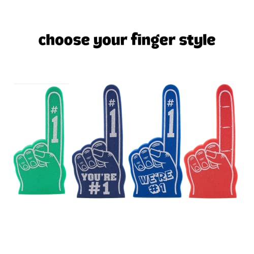 Giant Foam Finger 18 Inch- Number 1 Universal Foam Hand For All Occasions - Cheerleading For Sports - Exciting Vibrant Colors Use As Celebration Pom Poms- Great For Sports Events Games School Business #TOP6