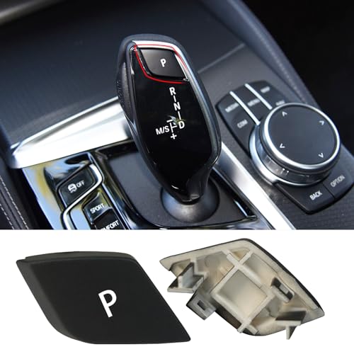 Jaronx Compatible with BMW Gear Shift P Button for 5' G30 G31 G38/ 6’ GT G32/ 7' G11 G12/ X3 G01 G08/ X4 G02, Gear Shift Parking Button Replacement for BMW 61316817624 61316817622 (Matte Black)