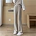 Women High Waist Wide Leg Trousers All-Match Lady Straight Trousers Gray L