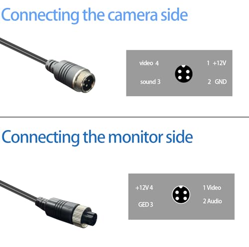 Image of 49ft 4 Pin Camera Cable Video Cable for Reverse Camera Rear View Camera System Truck Trailer Bus Car 1pcs