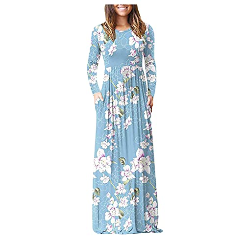 Robe à manches longues décontractée à col rond idéale pour les fêtes de plage