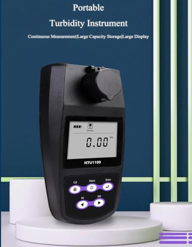 Image of Portable Turbidimeter Turbidity Meter Kit Turbidity Tester with 4 PCS Calibration Solution Vials Range 0~1100 NTU /FNU 0~275 EBC 0~9999 ASBC 2-5 Point Calibration 100 Groups Storage USB Interface