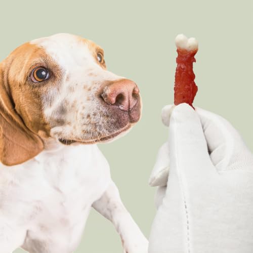 Mersjo Hundeleckerlis Premium Entenbrust umwickelte Calcium-Kauknochen, getreidefreie Hundesnacks, luftgetrocknet, 500g – Ansicht 2