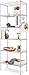 Stehende Regaleinheiten Schicht 6, Lagerregale 54 x 29 x 160 cm mit 4 Haken Verstellbarer Gebrauchsregale Familienregale Kellerregale / Werkstattregale / Büroregale Hochleistungsregale (Silber)