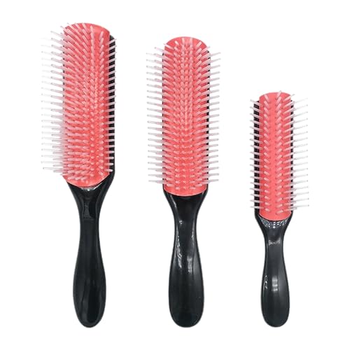 Juego de 3 cepillos rizos ligeros y elásticos: cepillo profesional conductor de calor, antiestático y masaje