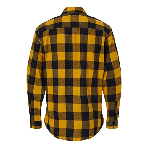 Burnside - Yarn-Dyed Long Sleeve Flannel Shirt - 8210 - M - Gold/Black2