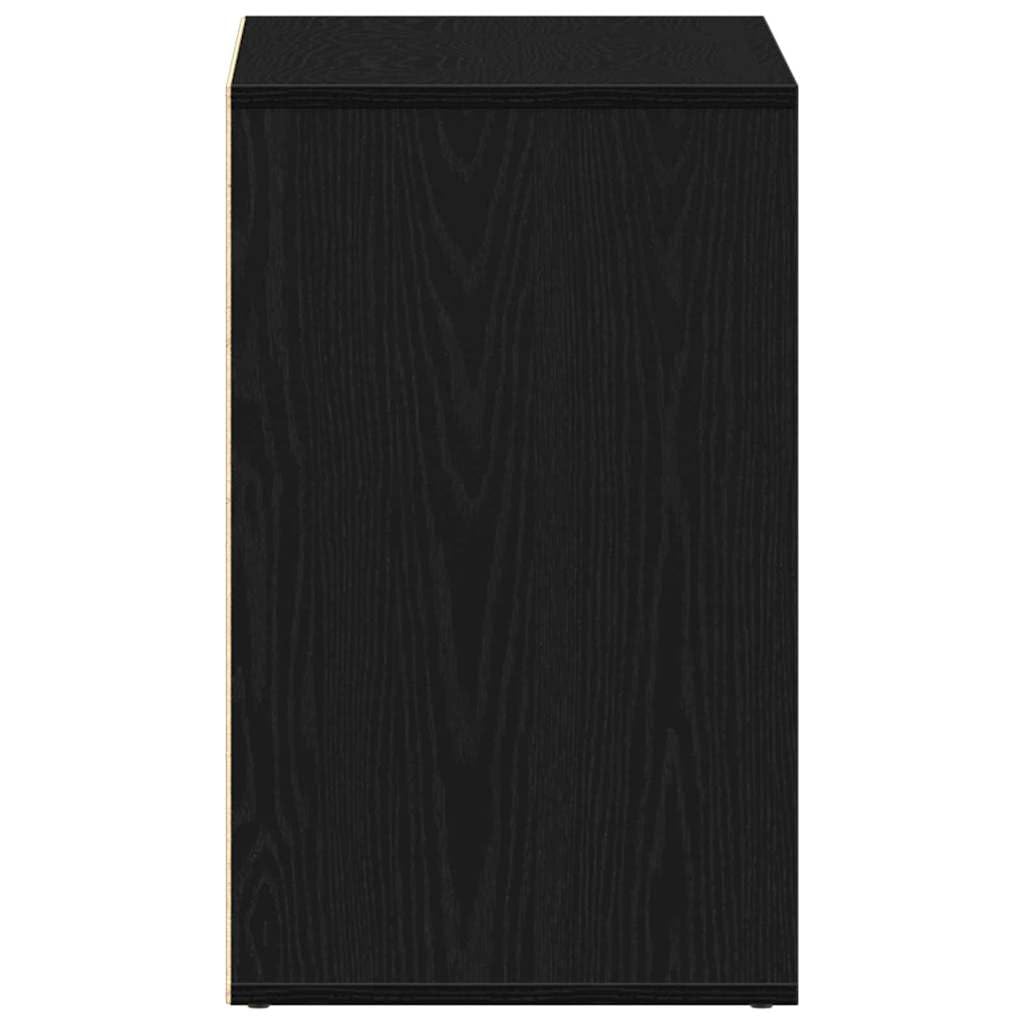 Szafka kosmetyczna z regałem, kolor czarny, imitacja dębu, wykonana z materiału drewnopochodnego, 80 x 40 x 65 cm, wszechstronne miejsce do przechowywania do salonu, sypialni, korytarza