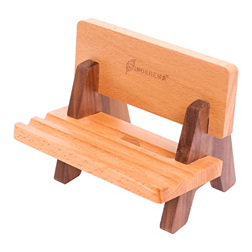 Sinorhema Wood Ipad Stand Chair Phone Holder Desktop Adjustable Dock Cradle Compatible With Tablets Garden Bench Shaped Cute Ipad Stand With Charging Port #TOP3