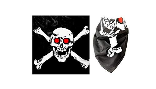 Schnäppchenladen24 Kopftuch Totenkopf/Skull/rote Augen Halstuch/Bandana Motorrad Cover