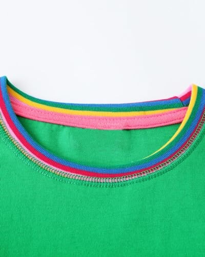 Toddler Girls Cotton Embroidery Applique Short Sleeve Dresses 2-7Y3