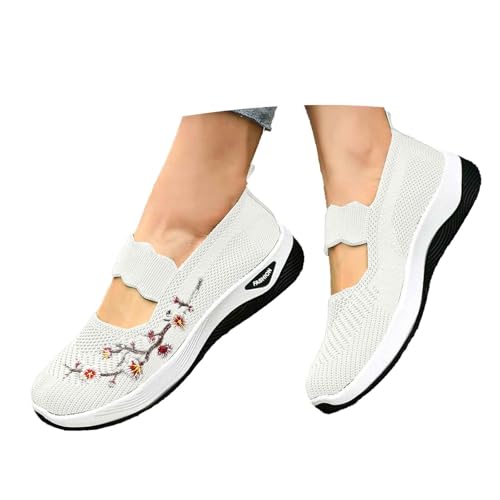 Hsternexy Zapatillas deportivas de verano para mujer, zapatos ortopédicos, ligeros, para diabéticos, transpirables, informales, para caminar, cómodas, anchas, con pies anchos, zapatos de verano