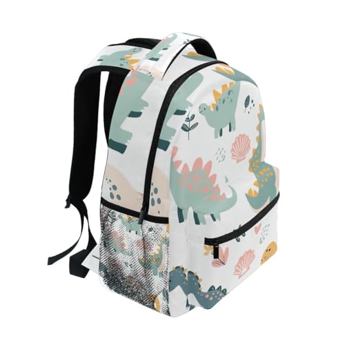 Kids Backpacks, Lightweight Travel Bookbag for Boys Girls Back to School Supplies, 15L, Cute Pastel Dinosaurs2