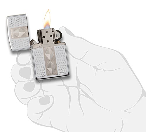 Zippo Diamond Grill Pocket Lighter, High Polish Chrome #TOP5