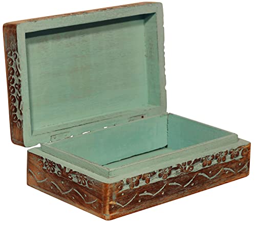 Etroves Gifts For Her - 8 Inch Tree Of Life Wood Box - Wooden Keepsake Jewelry Trinket Box Storage Organizer - Hand Carved Decorative Wooden Box #TOP4