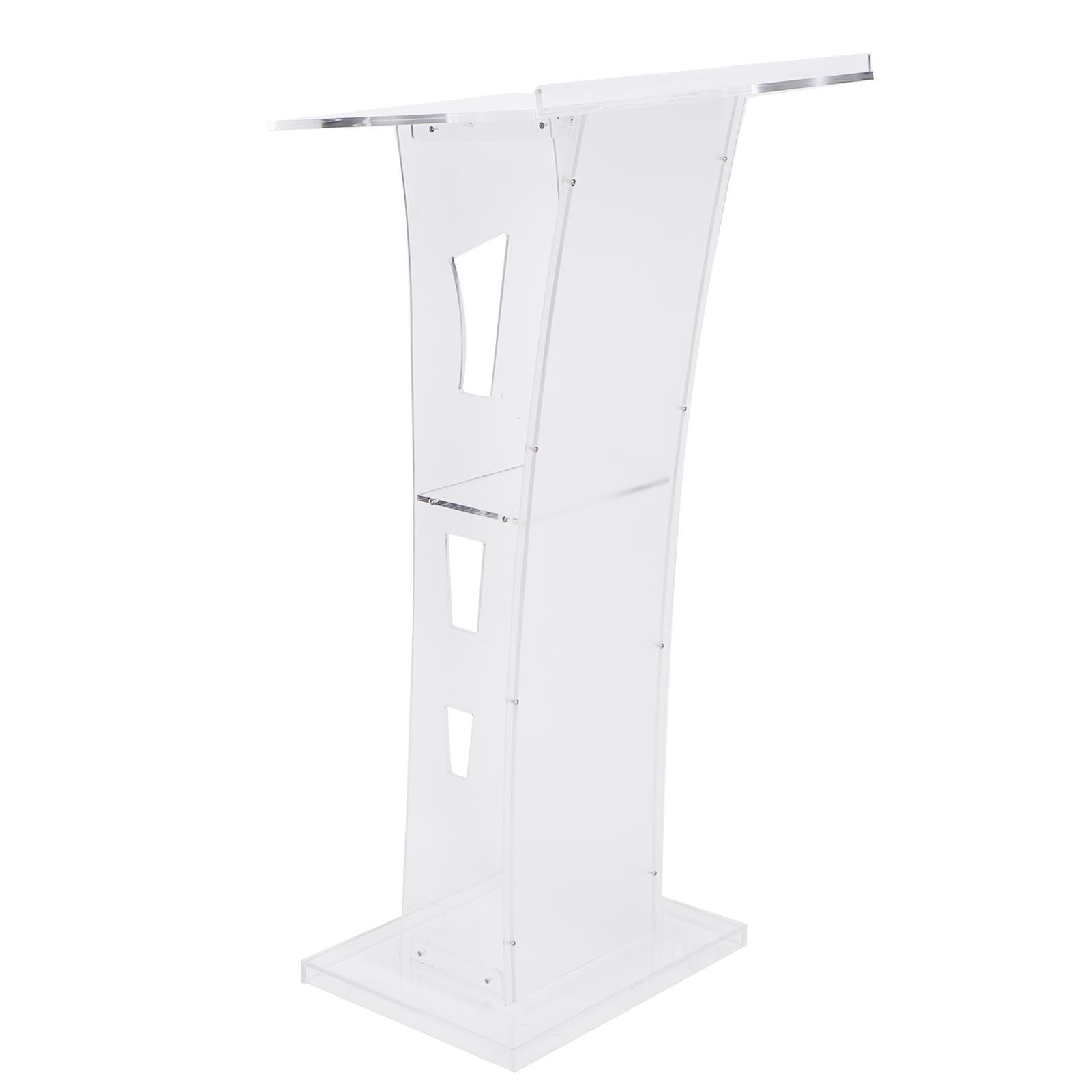 Support de Podium en Acrylique Transparent, Podiums de Présentation Professionnels avec étagère de Rangement, pour églises, Conférences, Mariages, Salles de Classe, Discours