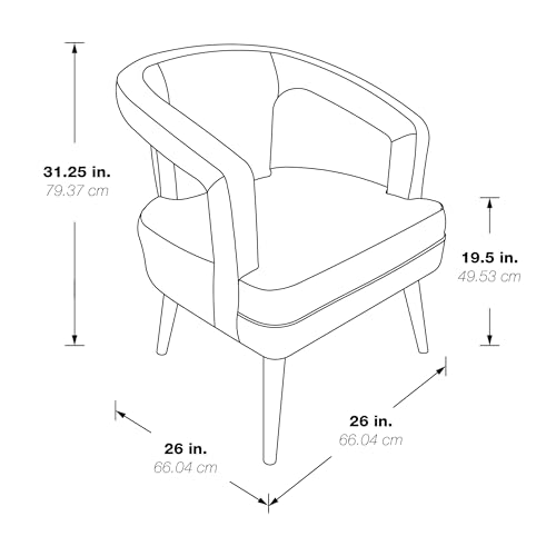 Osp Home Furnishings MSN-PD26 Mason Modern Accent Reception Chair, Pewter Faux Leather thumb #2