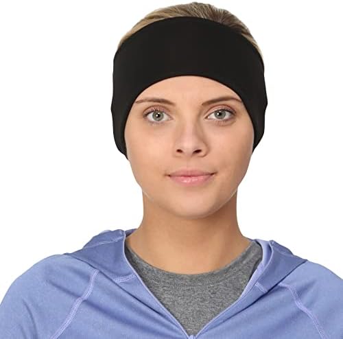 TrailHeads Women’s Ponytail Headband | Moisture Wicking Ear Band | The Power Running Headband - Black