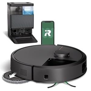 iRobot Roomba Plus 505 Combo Robot + AutoWash - Base Multifonction - Lavage et séchage à l'air Chaud des lingettes - PrecisionVision IA - LiDAR Clearview Pro - 75 Jours d'autovidage - Noir