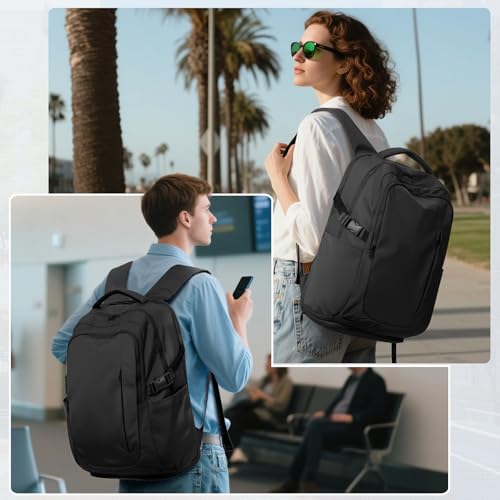 suwasp Travel Backpack for Women Airline Approved Carry On, Large Laptop Backpack for Men, Flight Approved Luggage Backpack (Black-with Toiletry Bag) by suwasp - Image 6