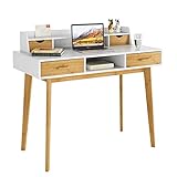 Uso multifunzionale: la scrivania del computer ha un aspetto semplice ed elegante, che può adattarsi a una varietà di stili di decorazione domestica. Oltre ad essere utilizzata come scrivania, può essere utilizzata anche come specchiera.