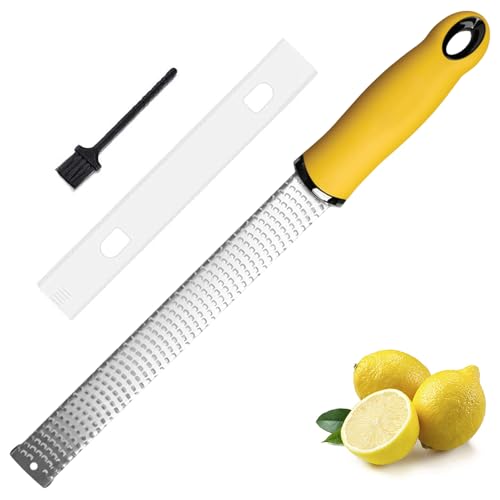 Zesteur, Zesteur Agrumes, Avec Couvercle De Protection Et Brosse De Nettoyage, Nettoyable Au Lave-Vaisselle, Pour Citron, Fromage, Parmesan, Gingembre, Chocolat