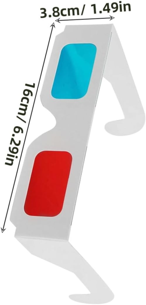 Zerodeko 70pcs Anaglyph 3D Movie Glasses for Family and Party Use, Red and Blue Paper Cardboard Frame Theater Glasses for Projector and Educational Presentations
