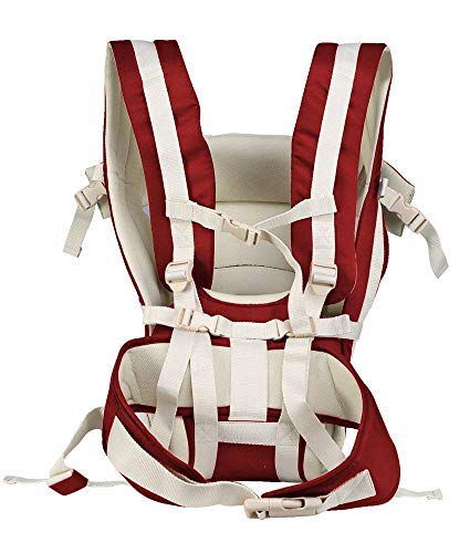 Image of 4-in-1 Adjustable Baby Carrier Cum Kangaroo Bag /Baby Carry Sling /Back /Front Carrier for Baby with Safety Belt and Buckle Straps (Maroon)