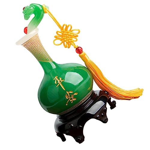 Vase vert en résine HJMMHX au style chinois pour décoration de table salon
