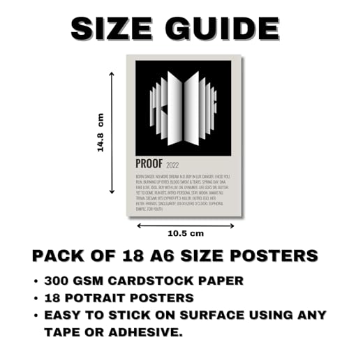Image of K-Pop Posters | K-Pop Song Posters Pack of 18 (14.8 x 10.5 cm) 300 GSM | Minimalist Poster Set | Living Room Decor | Pinterest Wall Poster | Aesthetic Wall Collage Kit | K-Pop Photocards