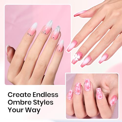 Image of Beetles 150Pcs Soft Nail Sponges for Ombre, Colorful Nail Sponge with Grabbing Pen, White Pat Painting Gel Polish Kit for Gradient Ombre Blush Chrome Design Nails Art Tools, Home DIY Salon Manicure