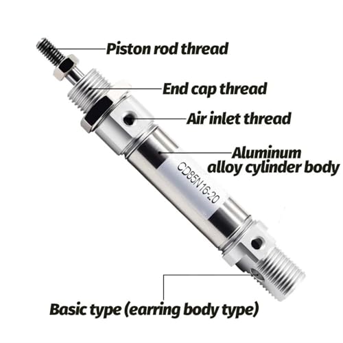 Cylindre d'air CD85N16 mini vérin pneumatique double effet à simple tige - 3