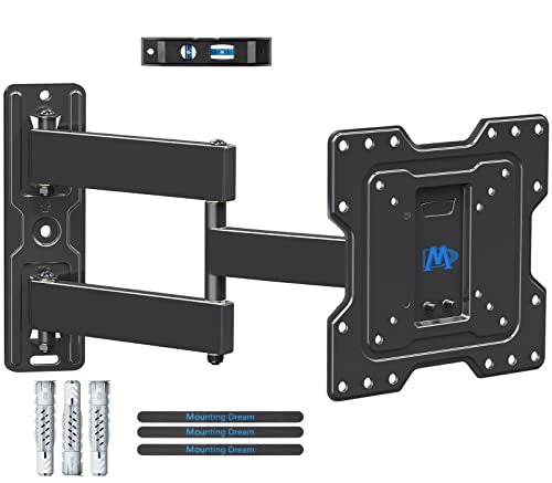 TV Wandhalterung Schwenkbare Neigbare, Fernseher Wandhalterung für 17-39 Zoll Flach & Curved Fernseher oder Monitor mit VESA 100x100-200x200mm bis zu 27kg, MD2431-S-03 von Mounting Dream Cover