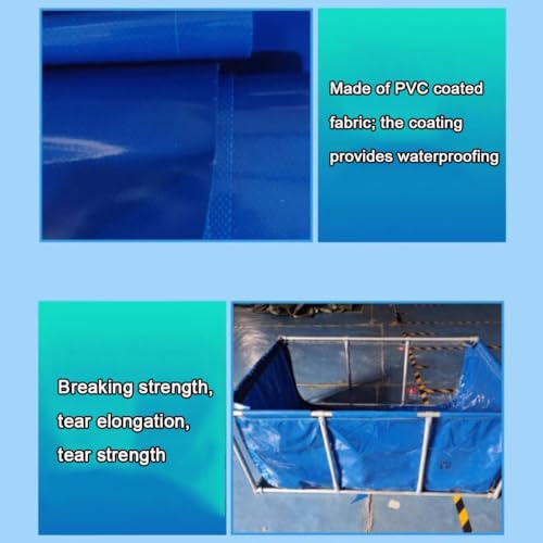 Estanque de lona resistente para peces con estructura galvanizada y drenaje 8