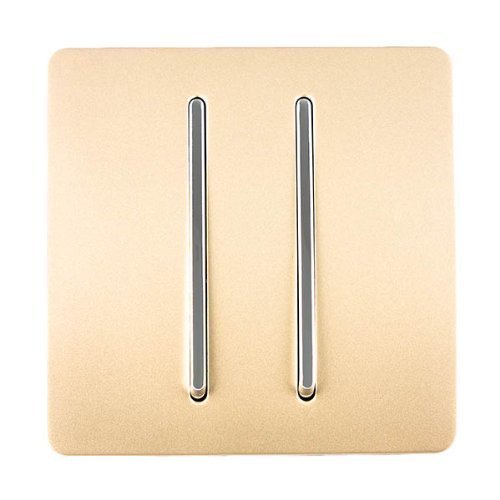 Trendi Switch Tactiler 2-voudige 2-weg lichtschakelaar, wipschakelaar, 10 A, goud, glanzend, modern design, ART-SS4GO