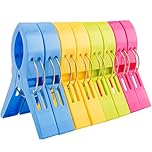 8 Pcs Colorful Beach Towel Clips, Large Plastic Laundry Clip Clothes Pegs for Sunbeds Sun Loungers, Blankets, Pool Chairs, Cruise Keep Your Towel from Blowing Away 4 Bright Colors