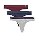 Produktbild Lucky Brand Damen Microfiber Thong Panties Multi Tangahschen, (3er-Pack) Kastanienbraun/Blau Iris/Heather Grey, Medium