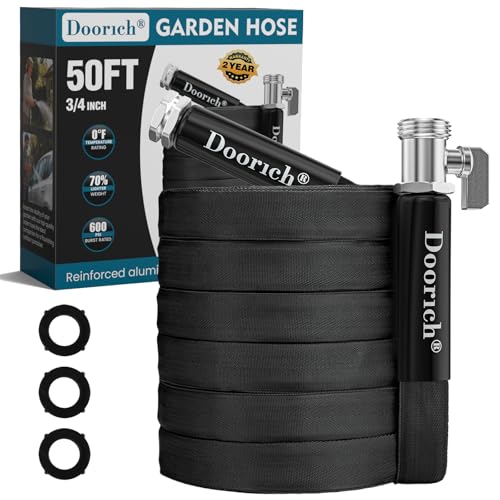 Doorich Garden Hose, Lightweight, Ultra Flexible, Durable, Kink-Free Water Hose with Valve - Made of...