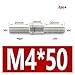 M4 Double-Ended Threaded Rod - 304 Stainless Steel Left & Right Thread Stud Bolts for Industrial Use(M4x50mm 2pcs)